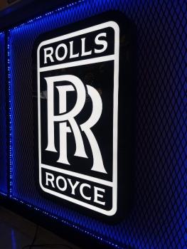 Rolls Royce schwarzes Logo Led Leuchtschild rechteckig hochkant